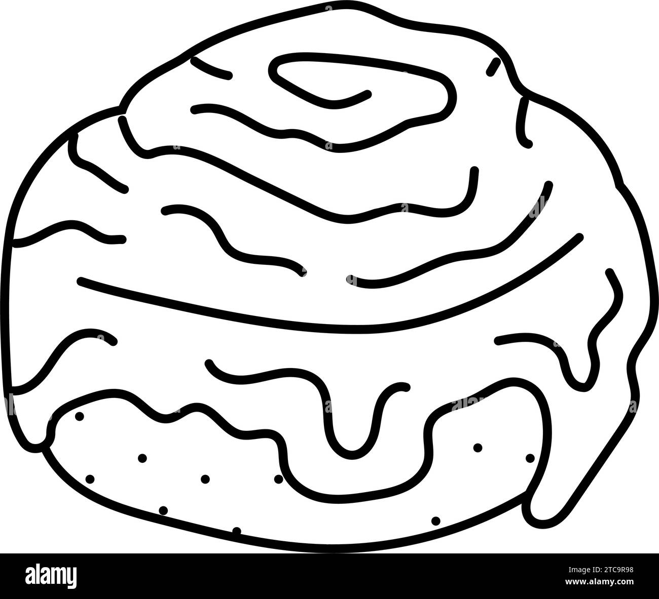 cinnamon bun food meal line icon vector illustration Stock Vector Image ...