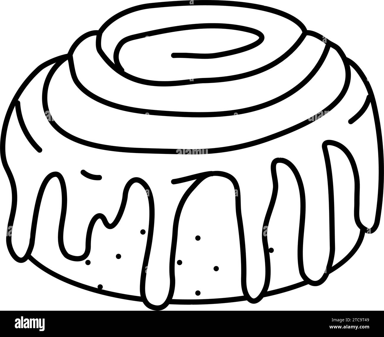 cinnamon roll sweet food line icon vector illustration Stock Vector ...