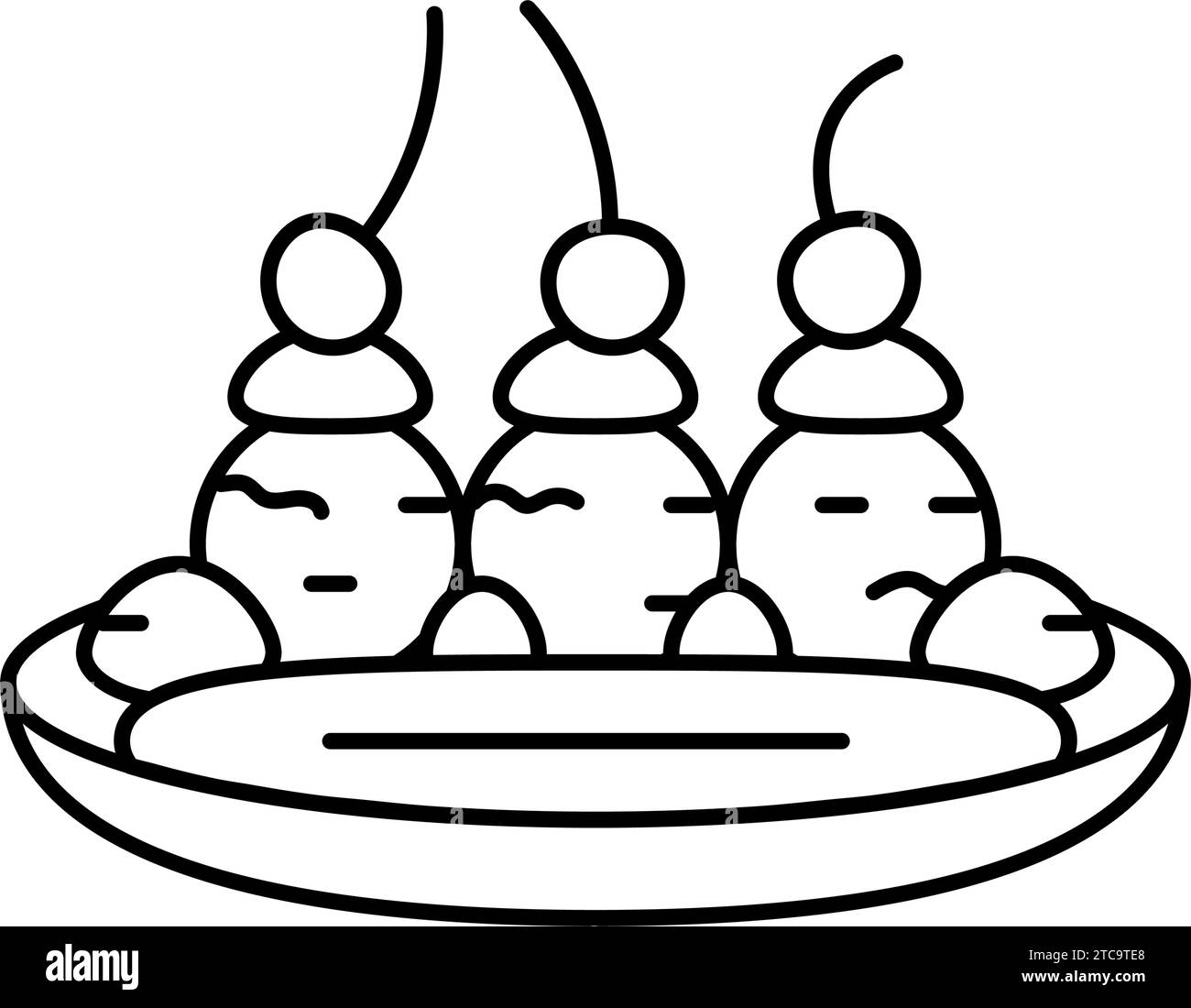 banana split sweet food line icon