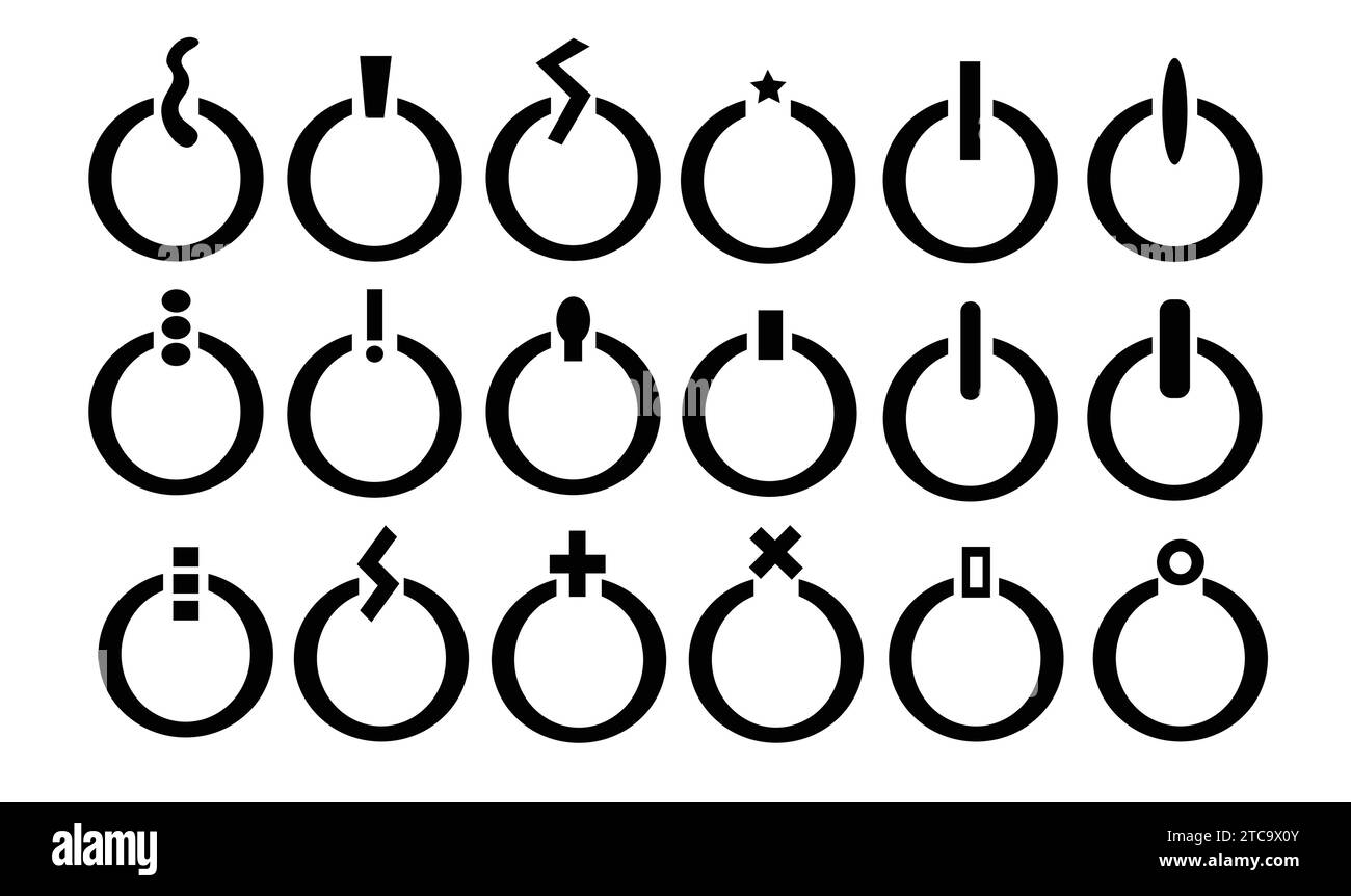 Power symbol icon set pack vector editable Stock Vector Image & Art Alamy