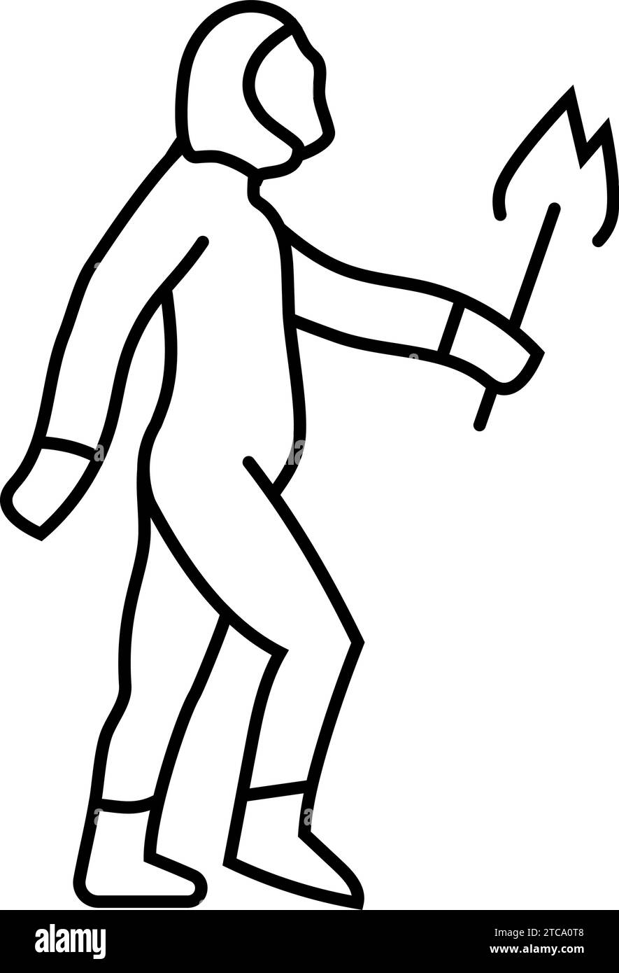 homo heidelbergensis human evolution line icon vector illustration Stock Vector