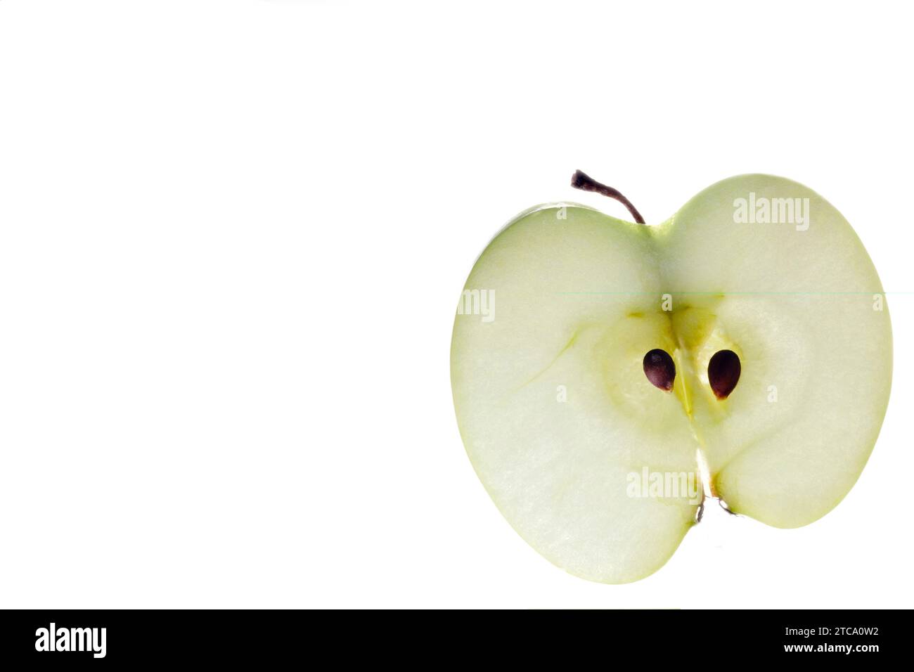 Still life of a sliced apple on white background Stock Photo