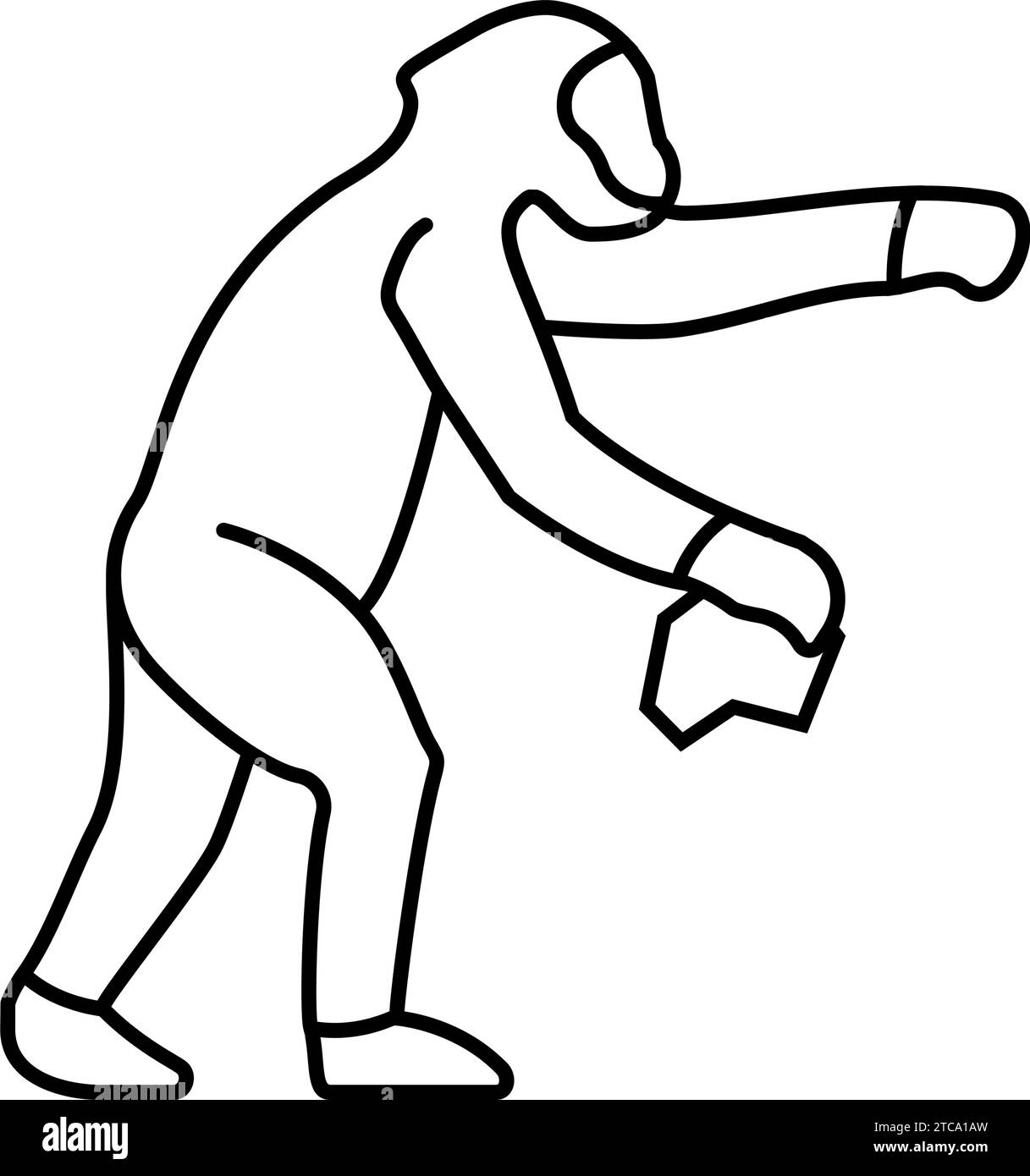 australopithecus human evolution line icon vector illustration Stock Vector