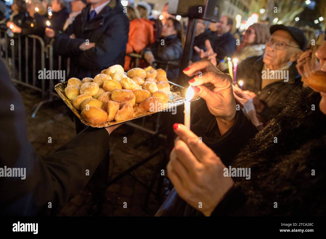 Rome, Italy. 10th Dec, 2023. Sufganiot, the typical sweets of the