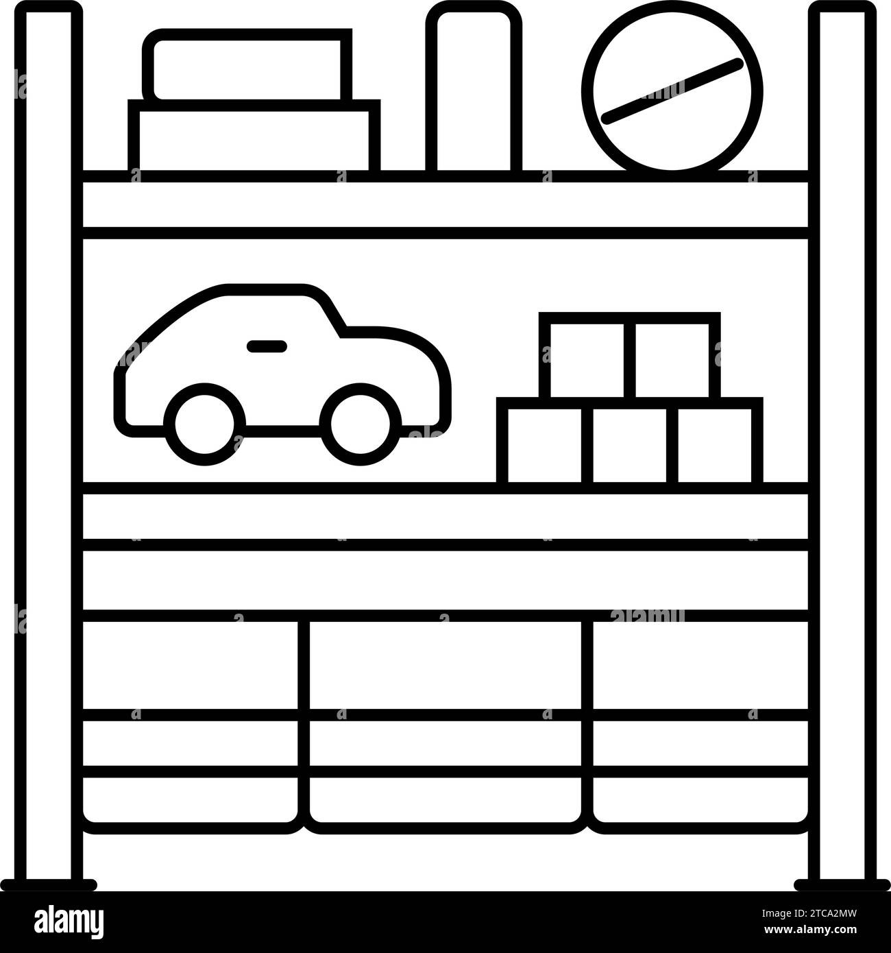 storage organizer toy baby line icon vector illustration Stock Vector ...