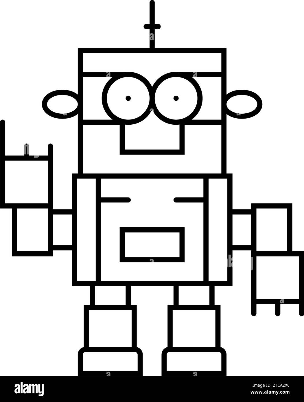 toy robot toy baby line icon vector illustration Stock Vector Image ...