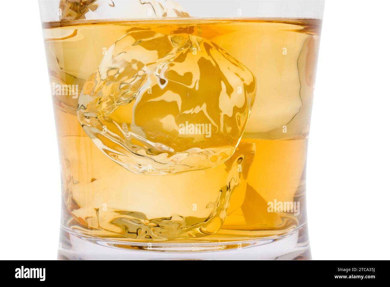 Scotch and water on the rocks on white background Stock Photo Alamy