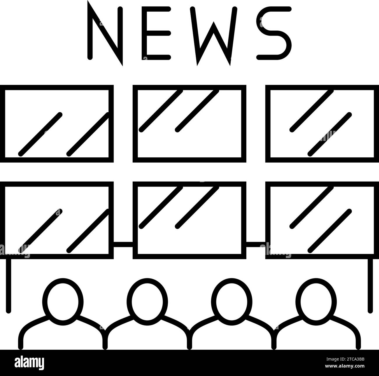 newsroom news media line icon vector illustration Stock Vector Image