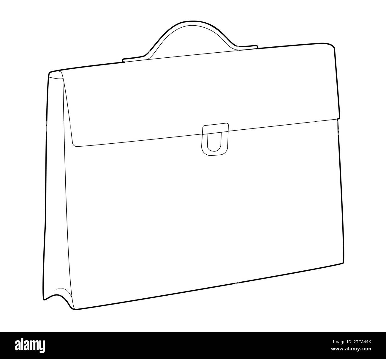 Portfolio case silhouette bag. Fashion accessory technical illustration