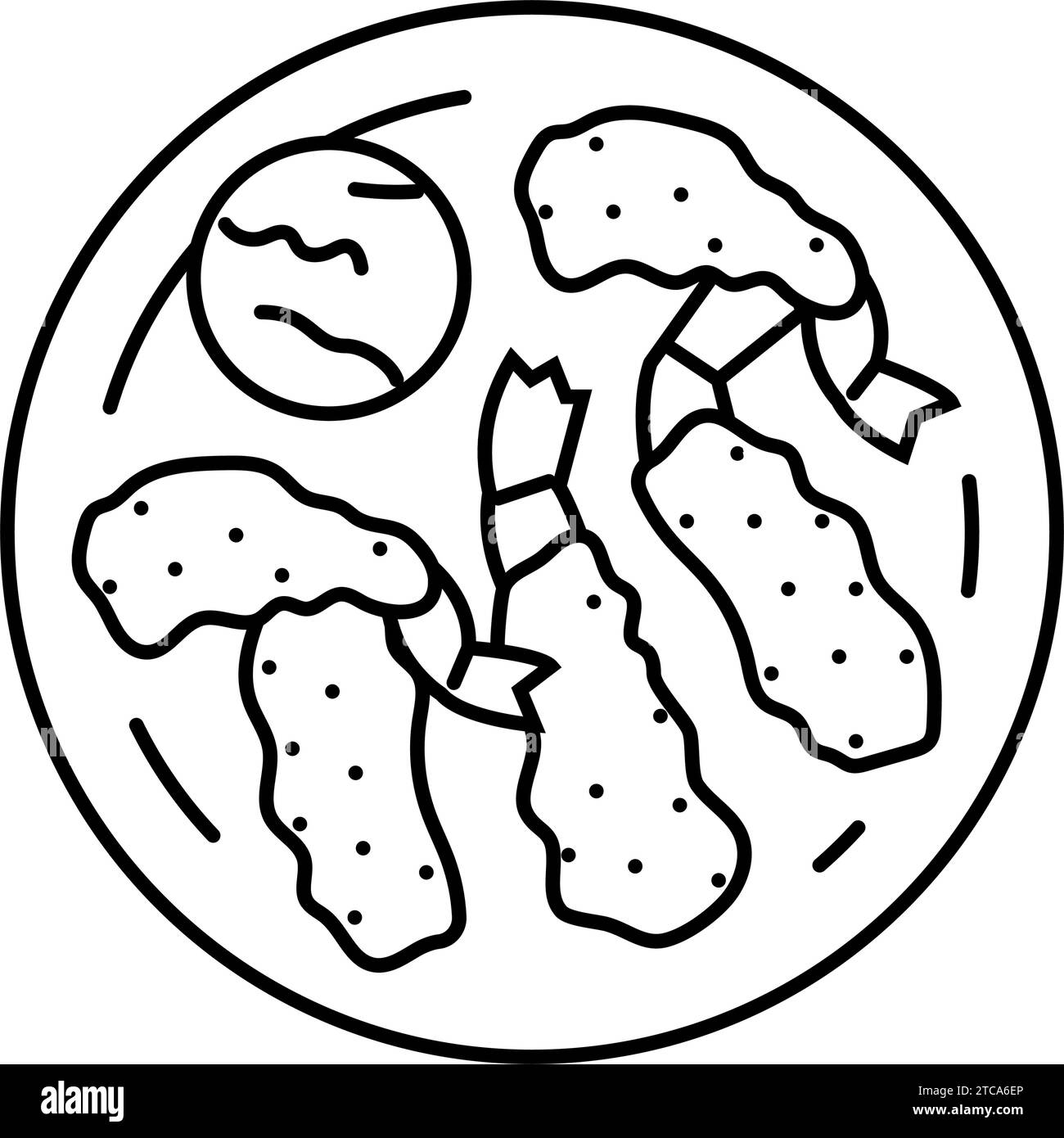 tempura shrimp japanese food line icon vector illustration Stock Vector