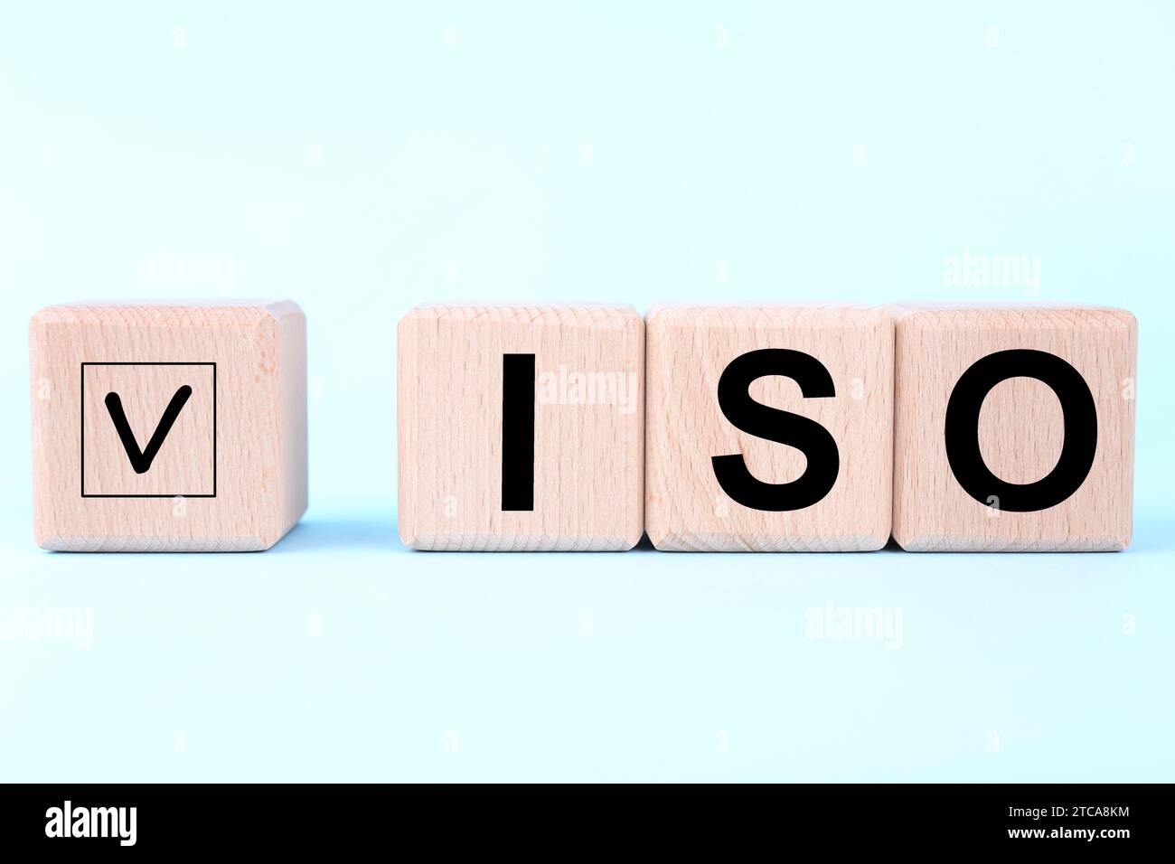 International Organization for Standardization. Wooden cubes with check ...