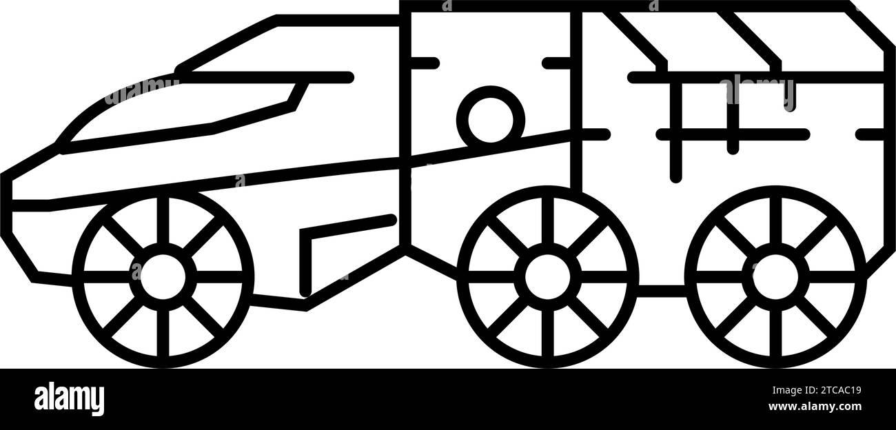 mars rover planet line icon vector illustration Stock Vector Image ...