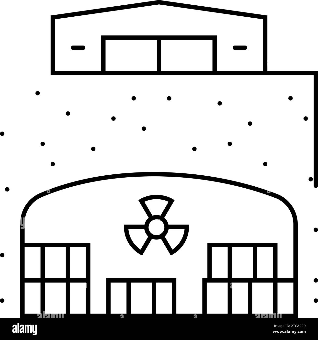 radioactive waste treatment nuclear energy line icon vector