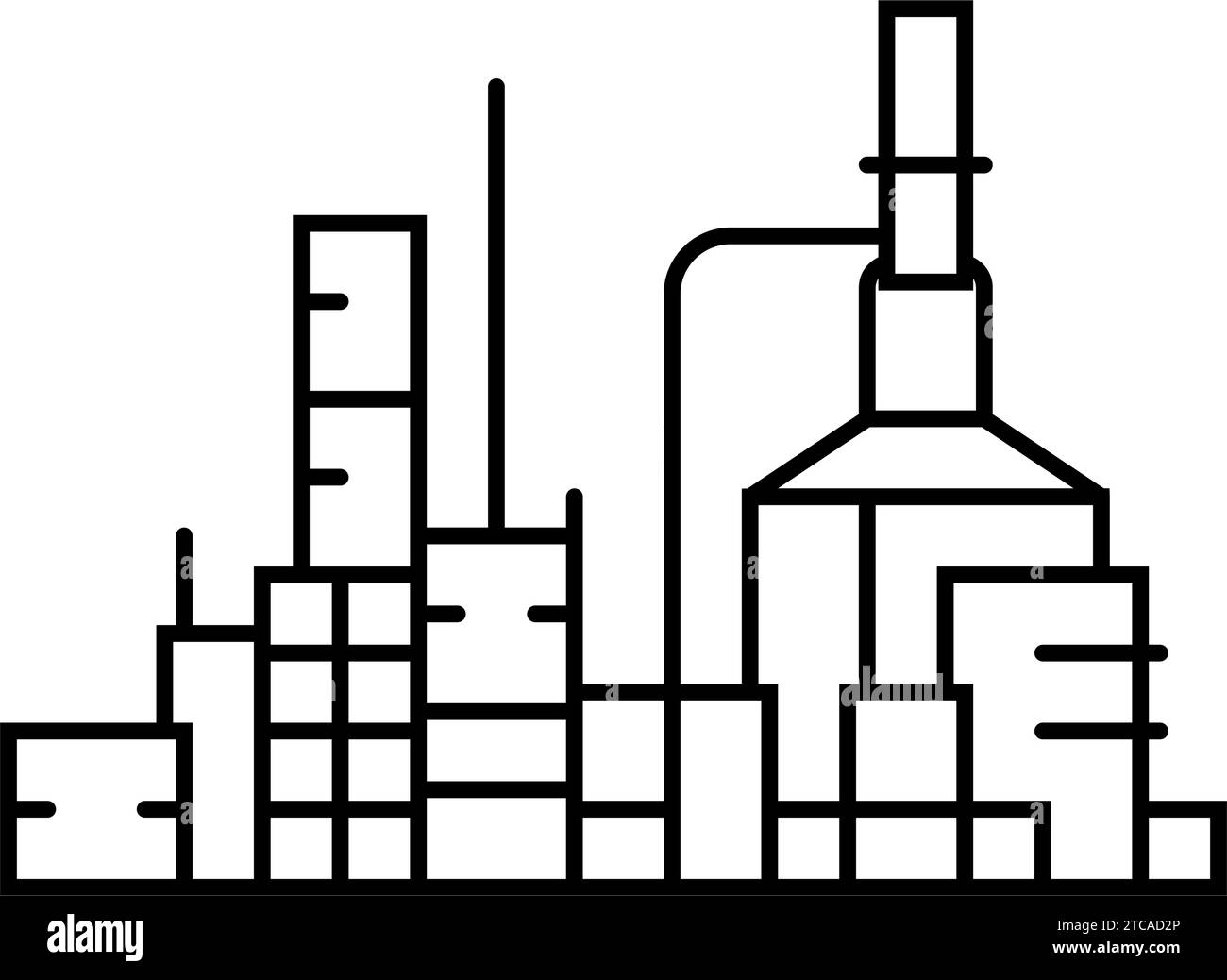 oil refinery plant petroleum engineer line icon vector illustration