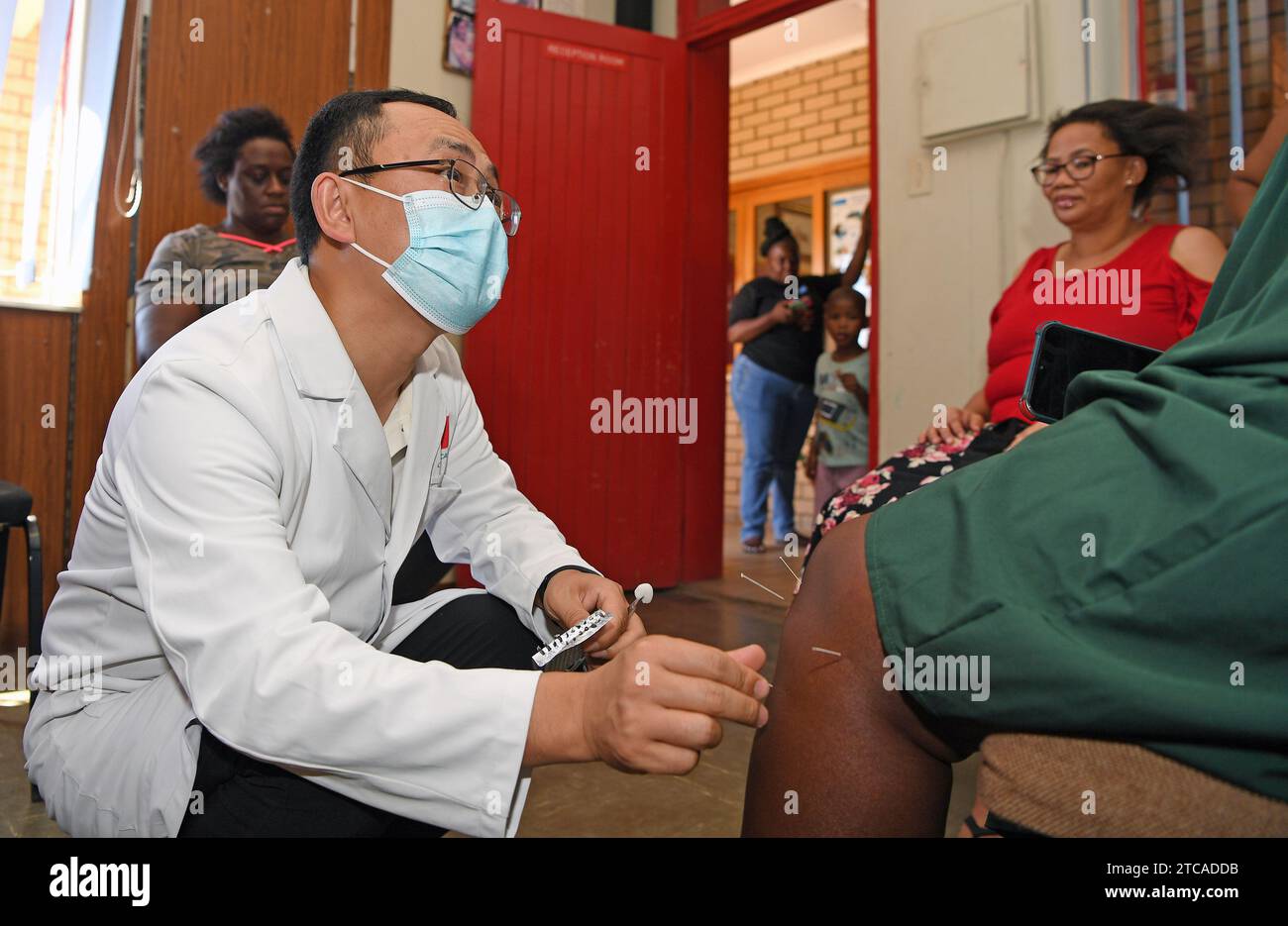 Windhoek, Namibia. 11th Dec, 2023. A member of a Chinese medical team