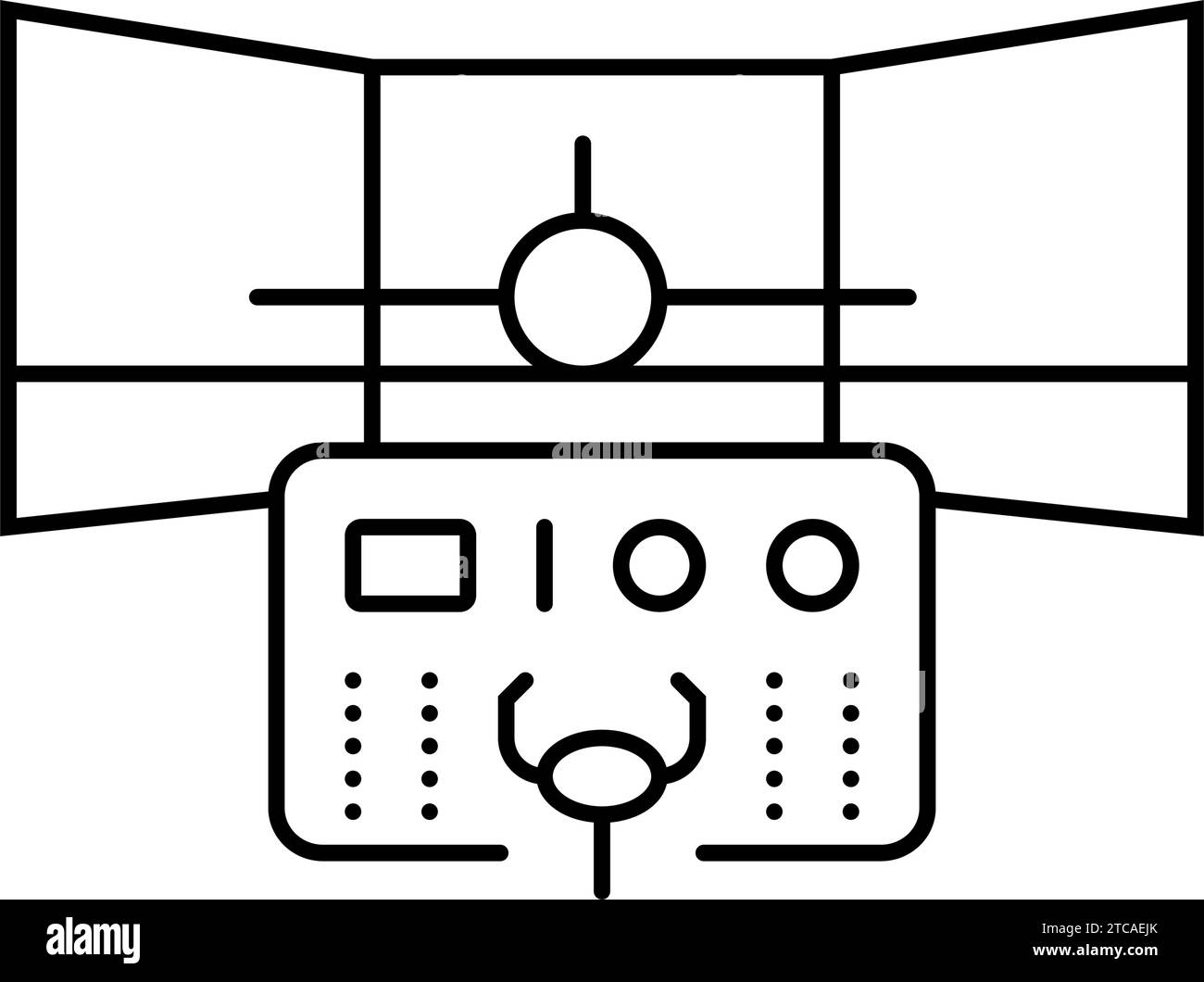 flight simulator aeronautical engineer line icon vector illustration