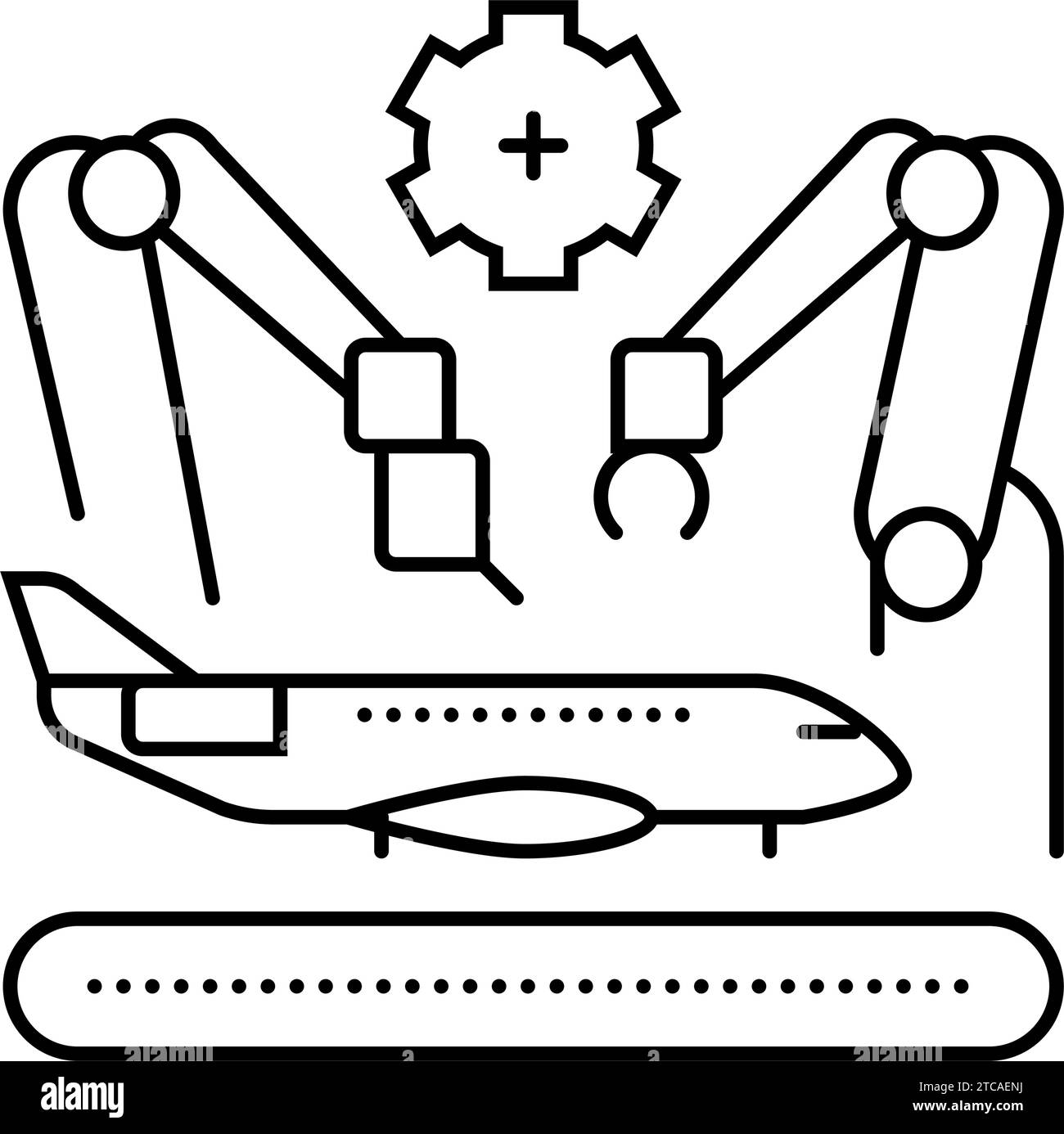 aerospace manufacturing aeronautical engineer line icon vector ...