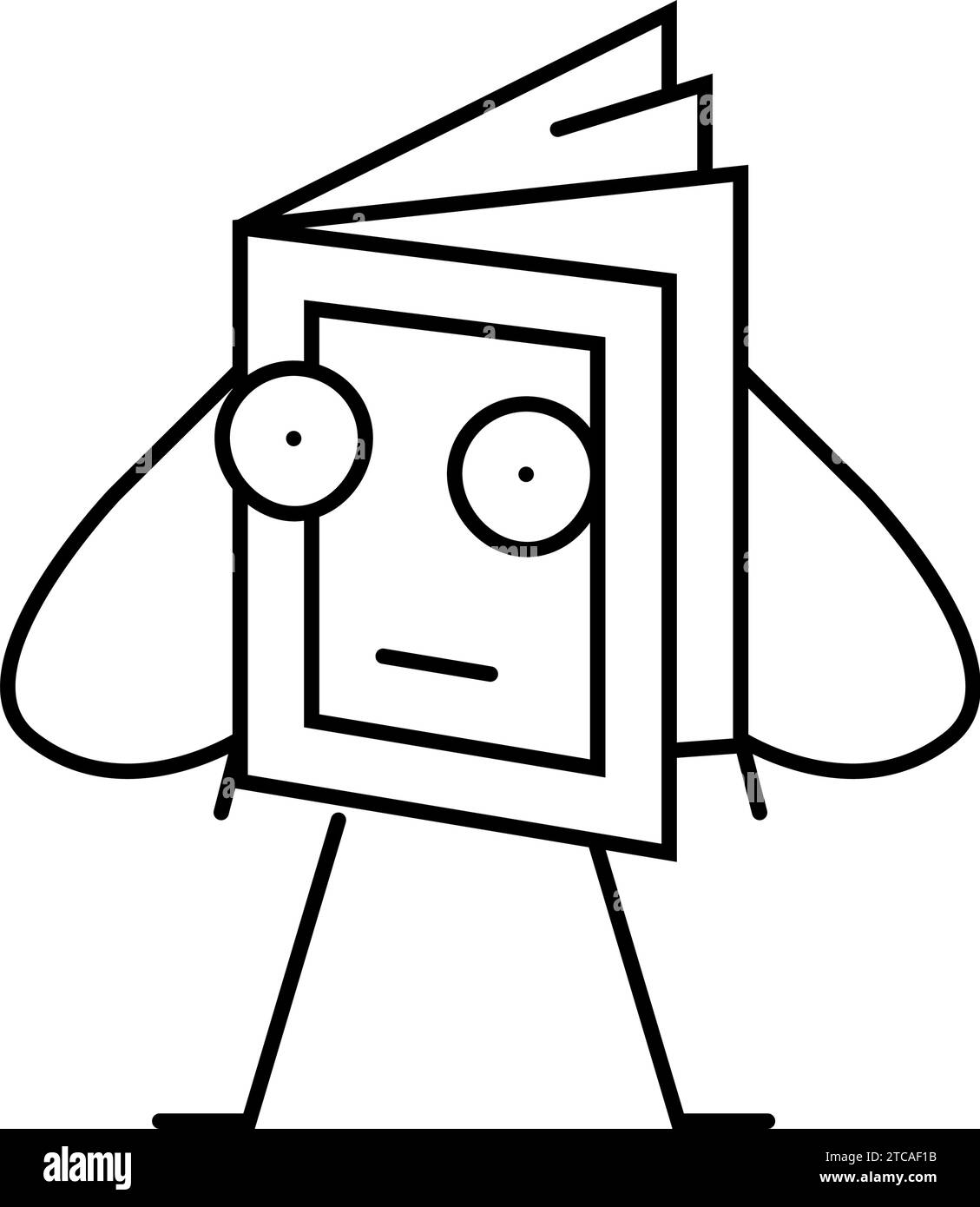 education book character line icon vector illustration Stock Vector ...