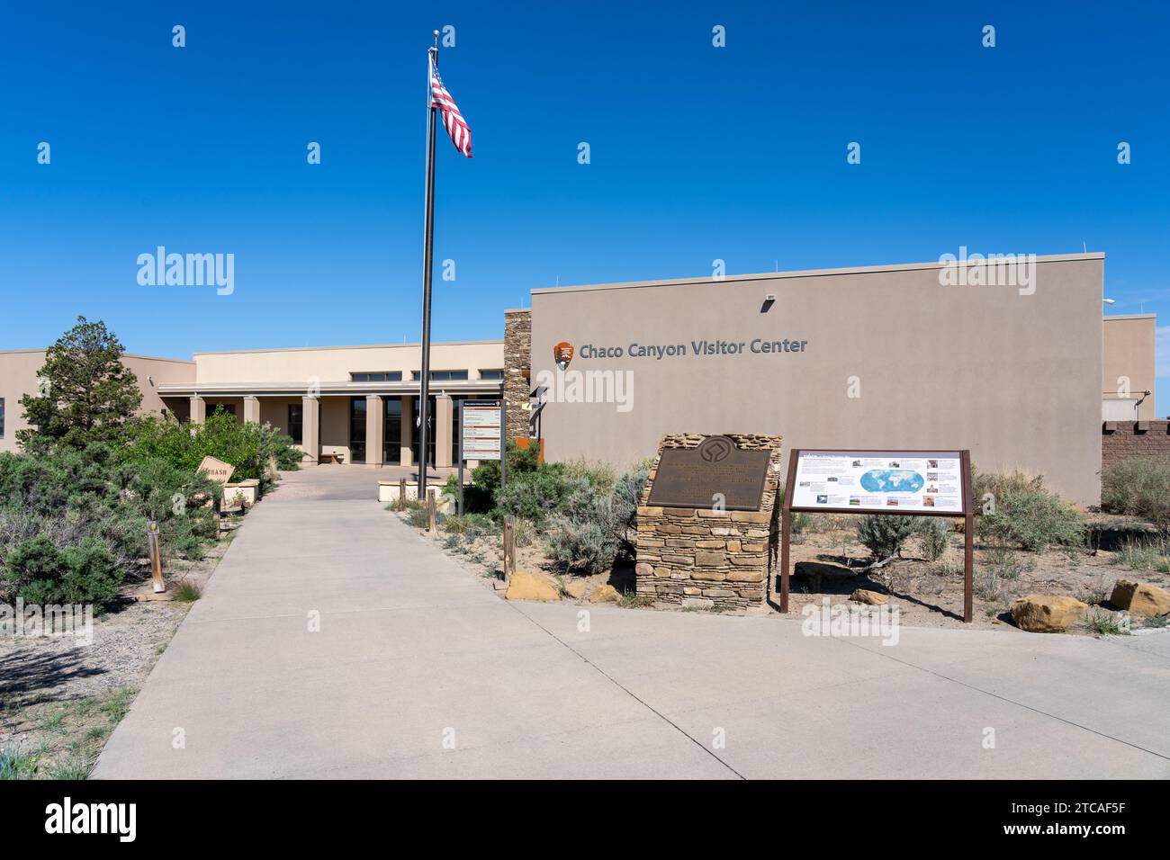 Chaco Canyon Visitor Center in Chaco Culture National Historical Park, New Mexico, USA Stock Photo