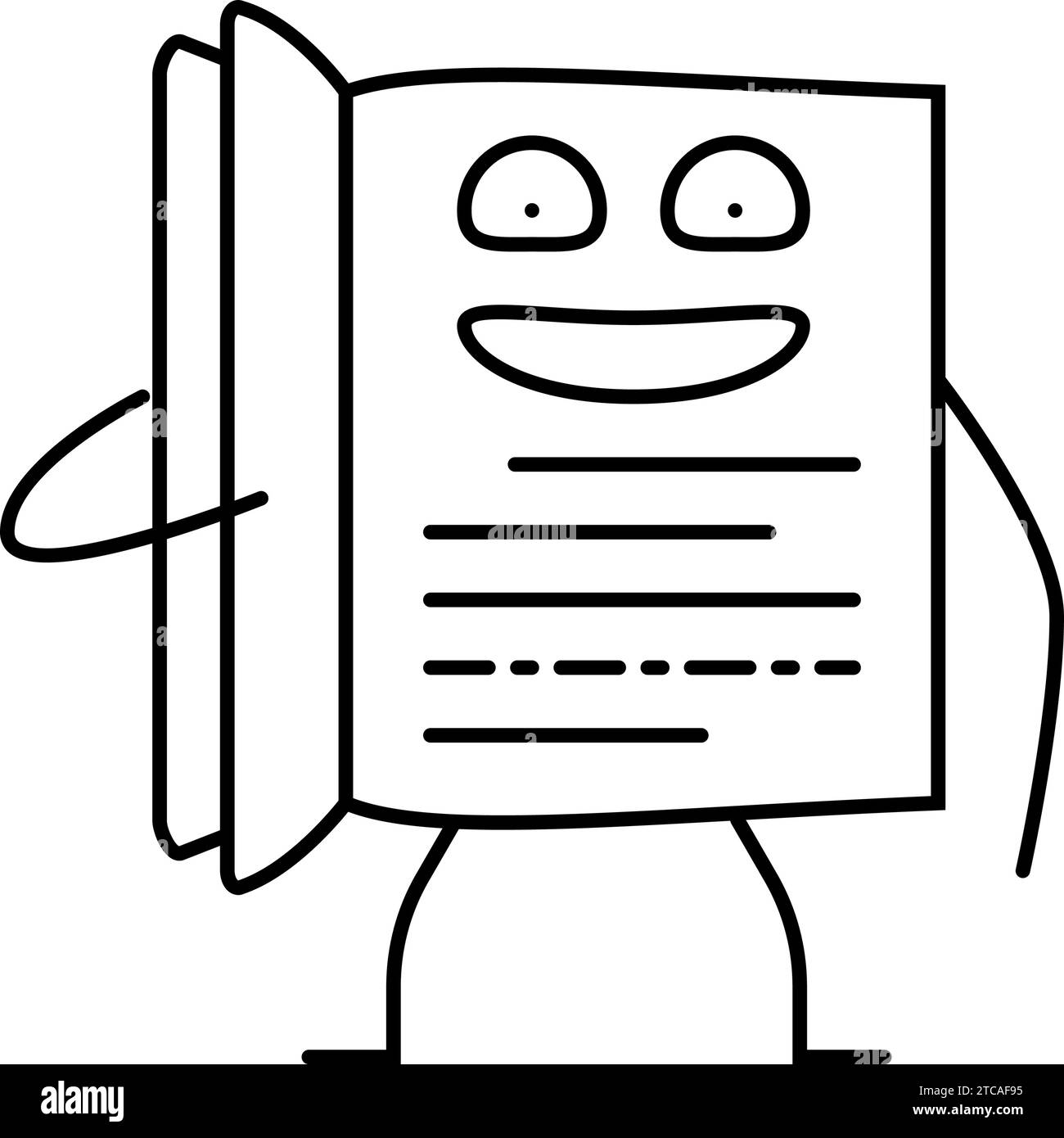 learn book character line icon vector illustration Stock Vector Image ...