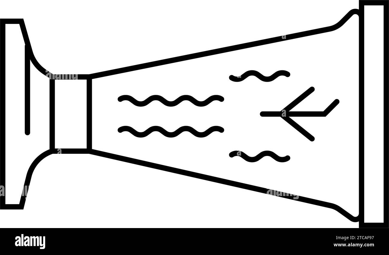 wind tunnel aeronautical engineer line icon vector illustration Stock