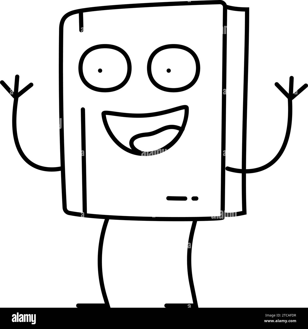 student book character line icon vector illustration Stock Vector Image ...