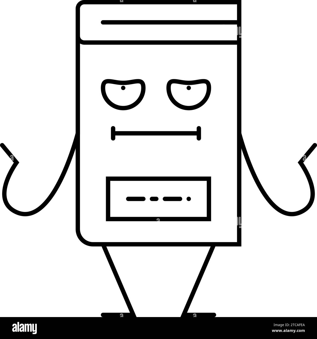 school book character line icon vector illustration Stock Vector Image ...