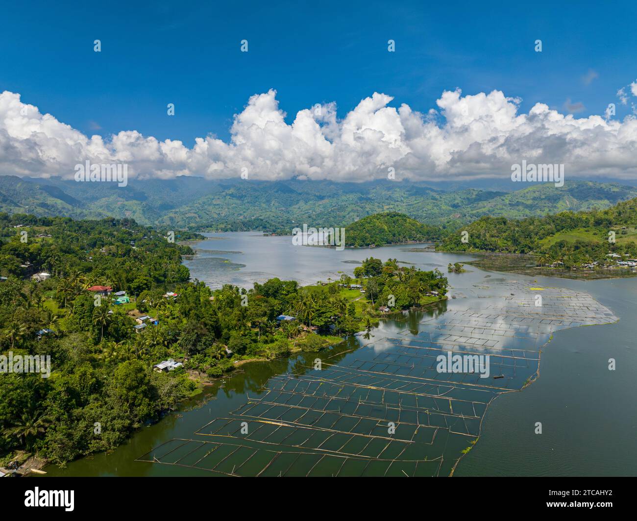 Lake Sebu in South Cotabato, beautiful landscape with mountain rainforest. Mindanao, Philippines. Top view. Travel concept. Stock Photo