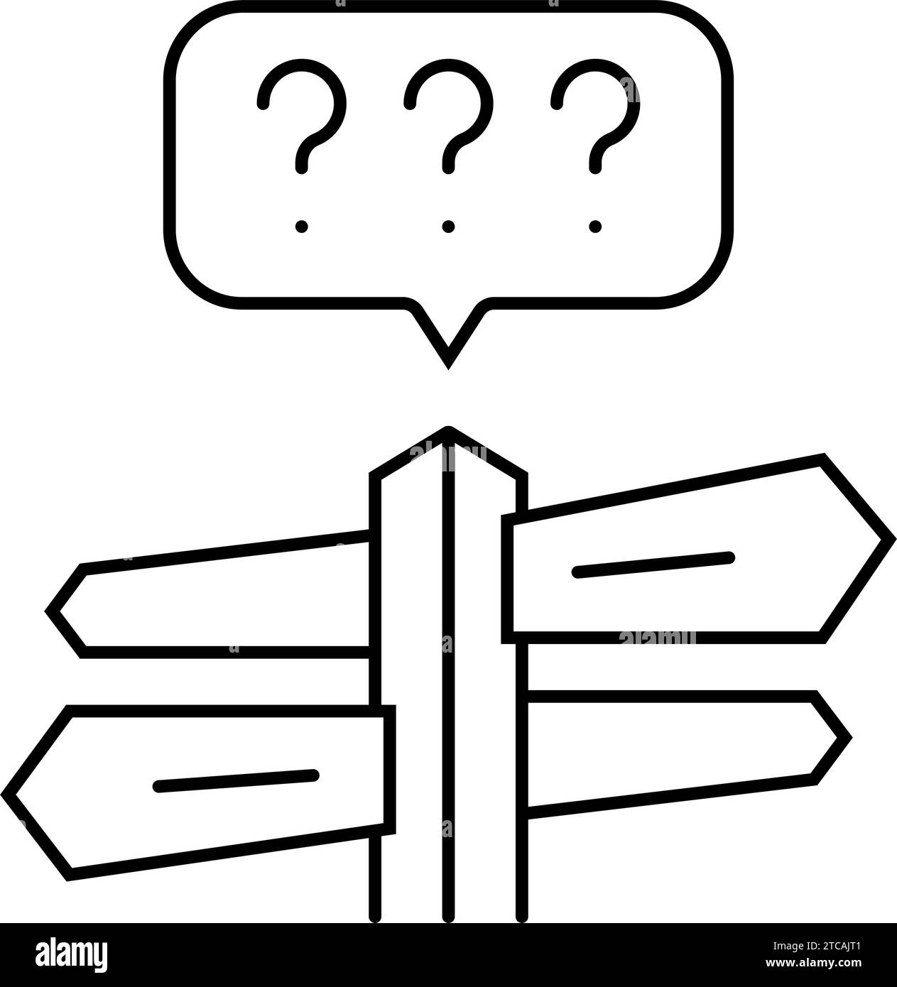 lost direction sad mood line icon vector illustration Stock Vector ...