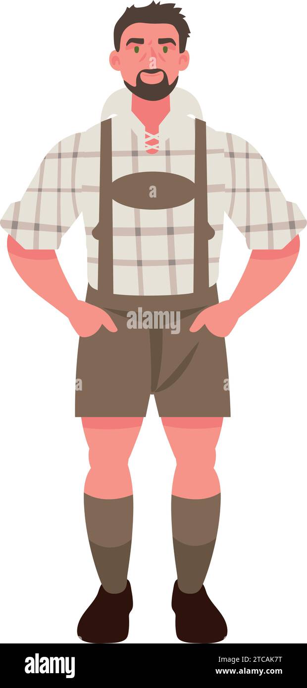 germany man wearing lederhosen design illustration Stock Vector Image ...