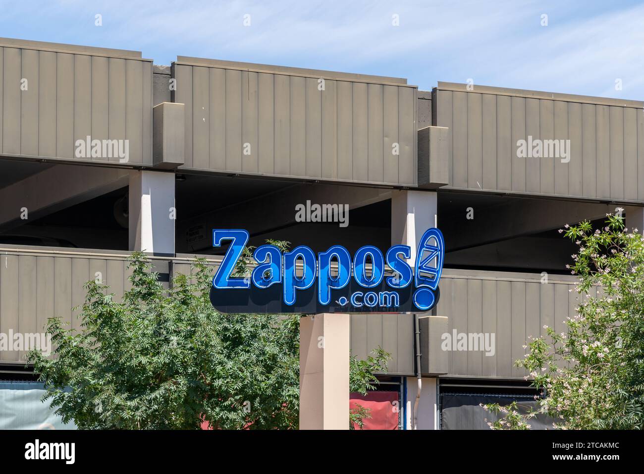 Zappos.com sign at company’s headquarters in Las Vegas, Nevada, United States Stock Photo