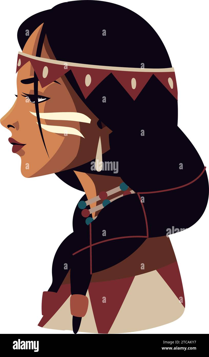 native american girl isolated Stock Vector Image & Art - Alamy