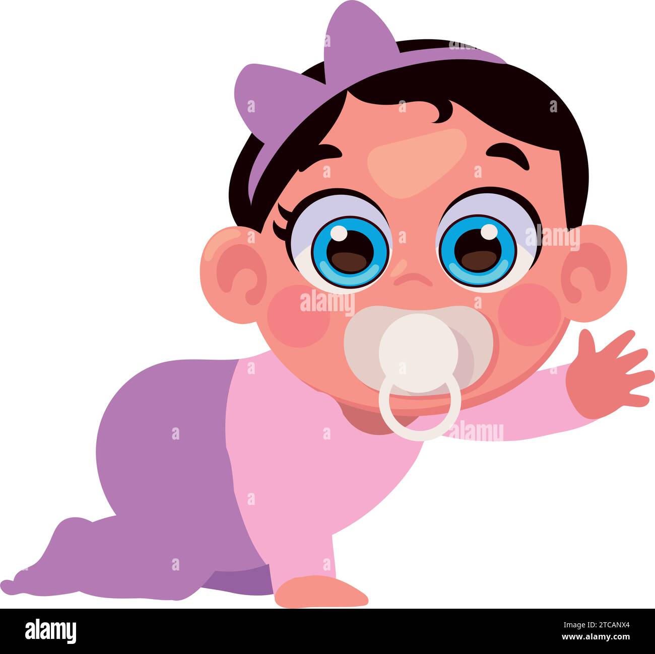 baby girl with pacifier crawling Stock Vector Image & Art - Alamy