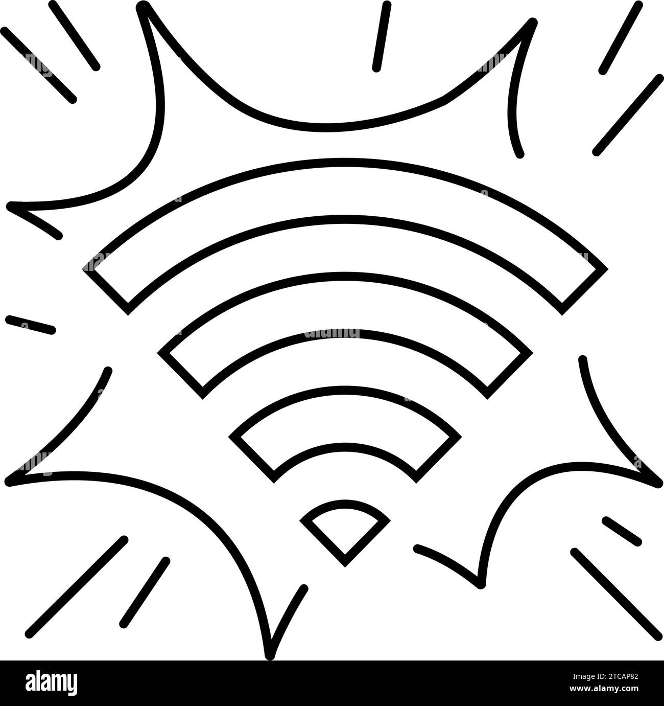 emergency signal alert line icon vector illustration Stock Vector Image ...