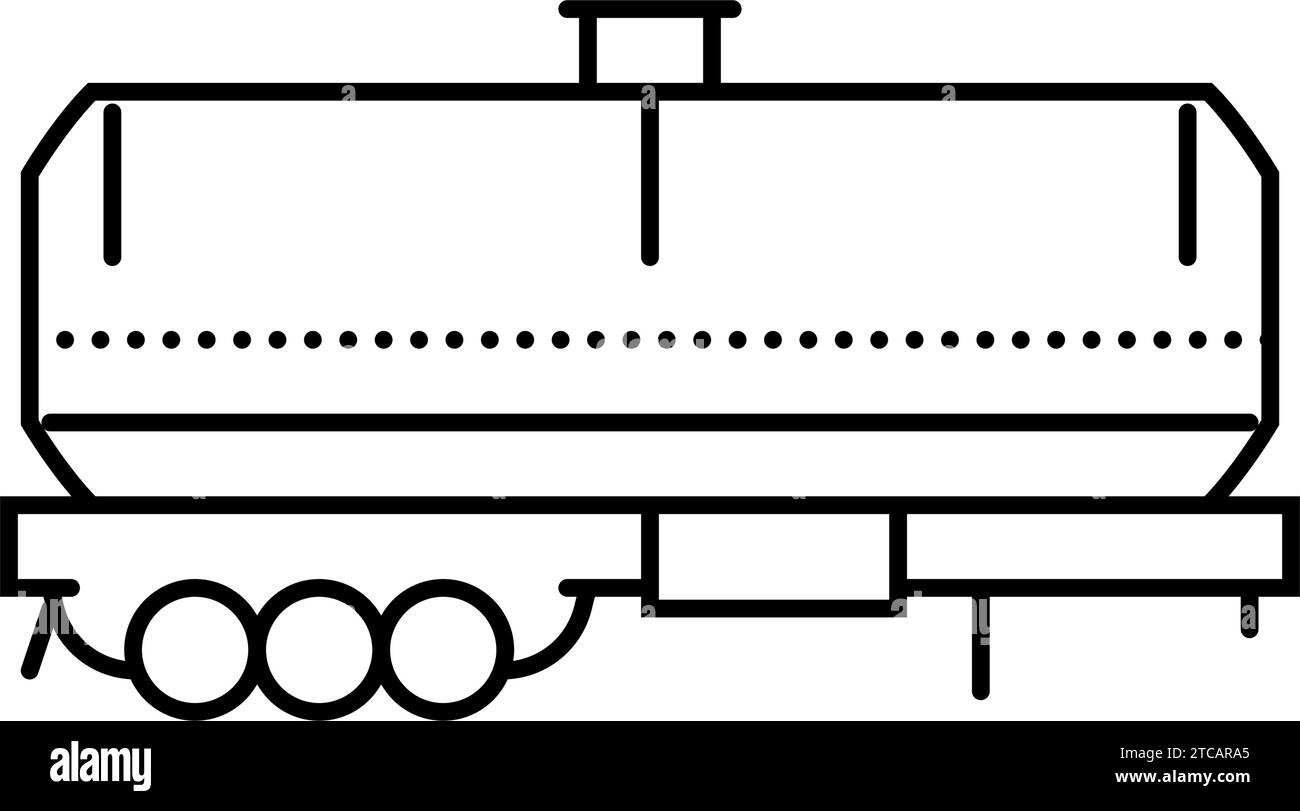 chemical tanker truck engineer line icon vector illustration Stock ...