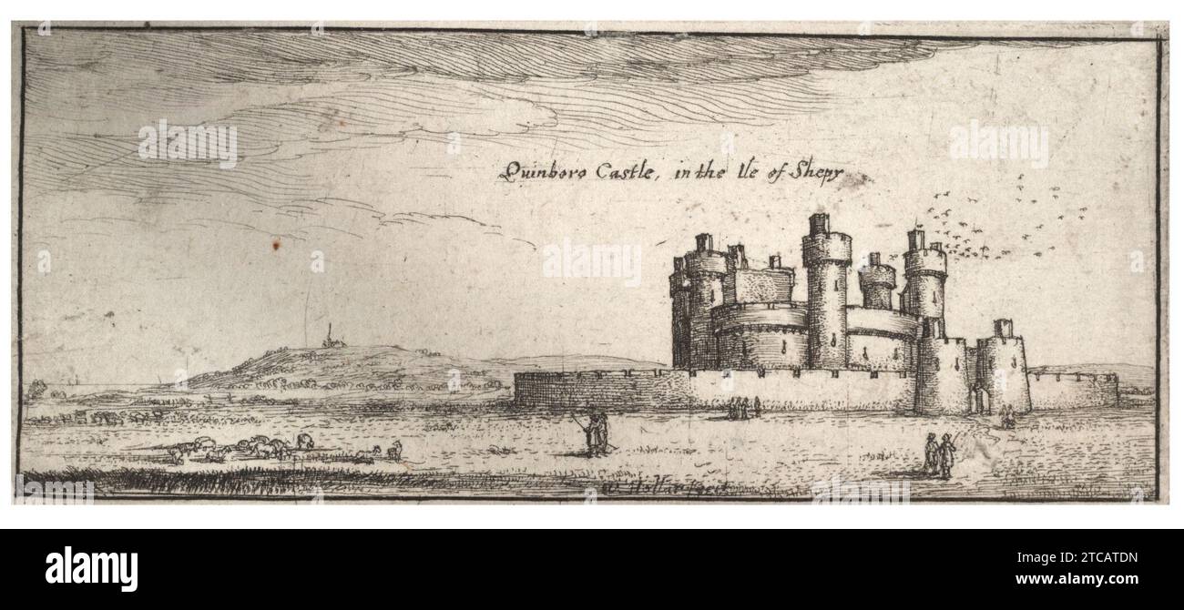 Wenceslas Hollar - Queensborough Castle. Stock Photo