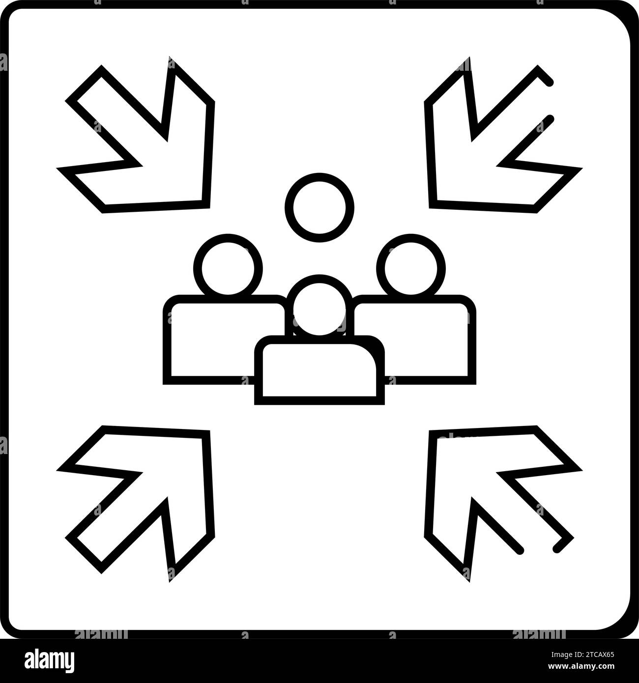 fire assembly point emergency line icon vector illustration Stock Vector