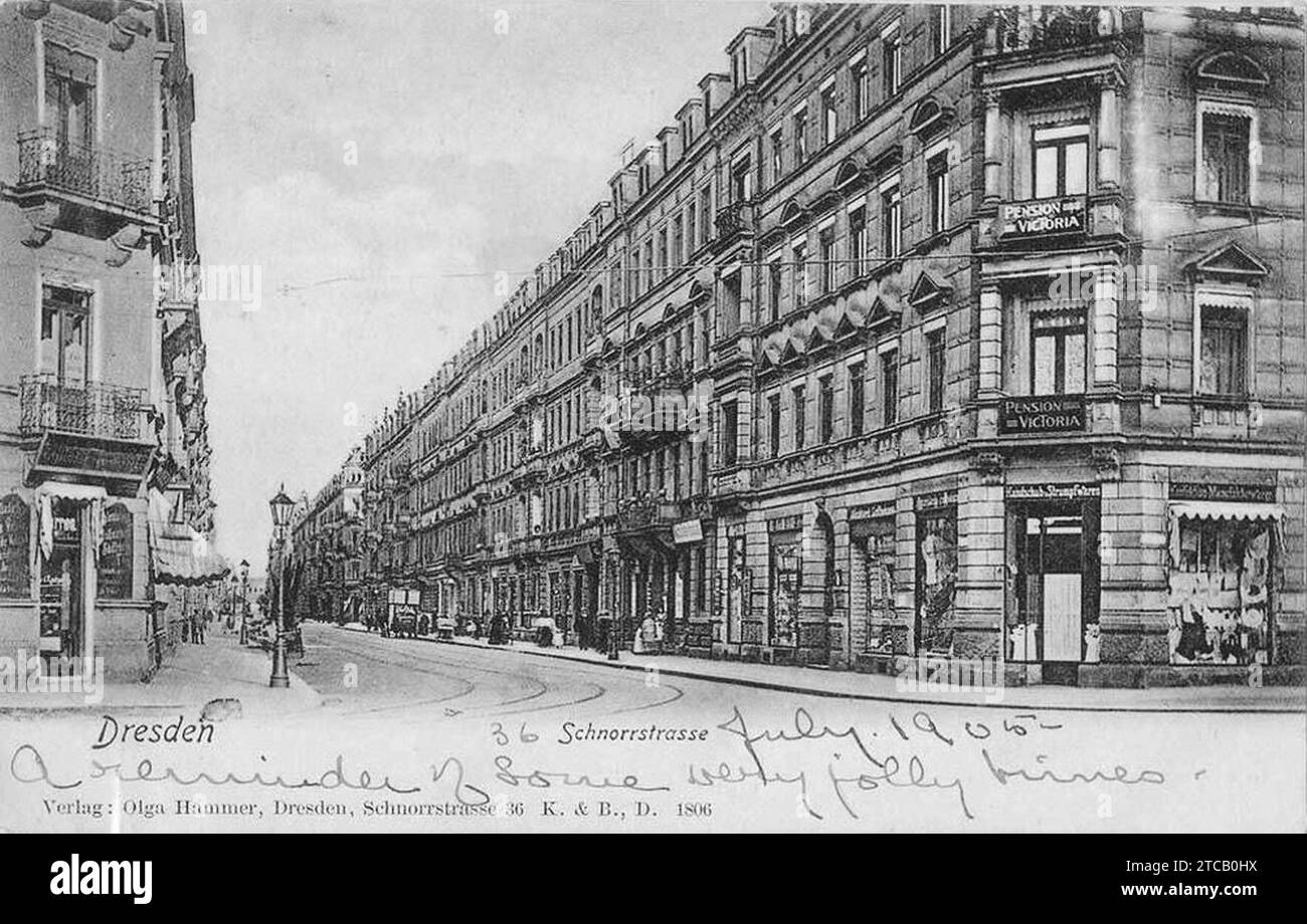 Werderstraße   Schnorrstraße bella época Dresde. Stock Photo