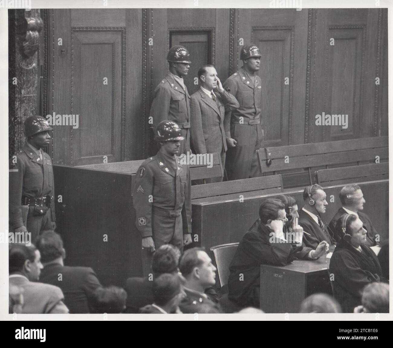 Werner Braune during sentencing at Einsatzgruppen Trial. Stock Photo