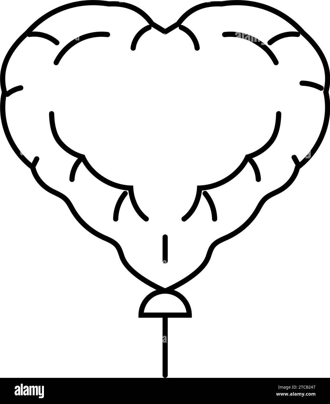 heart balloon love line icon vector illustration Stock Vector Image ...