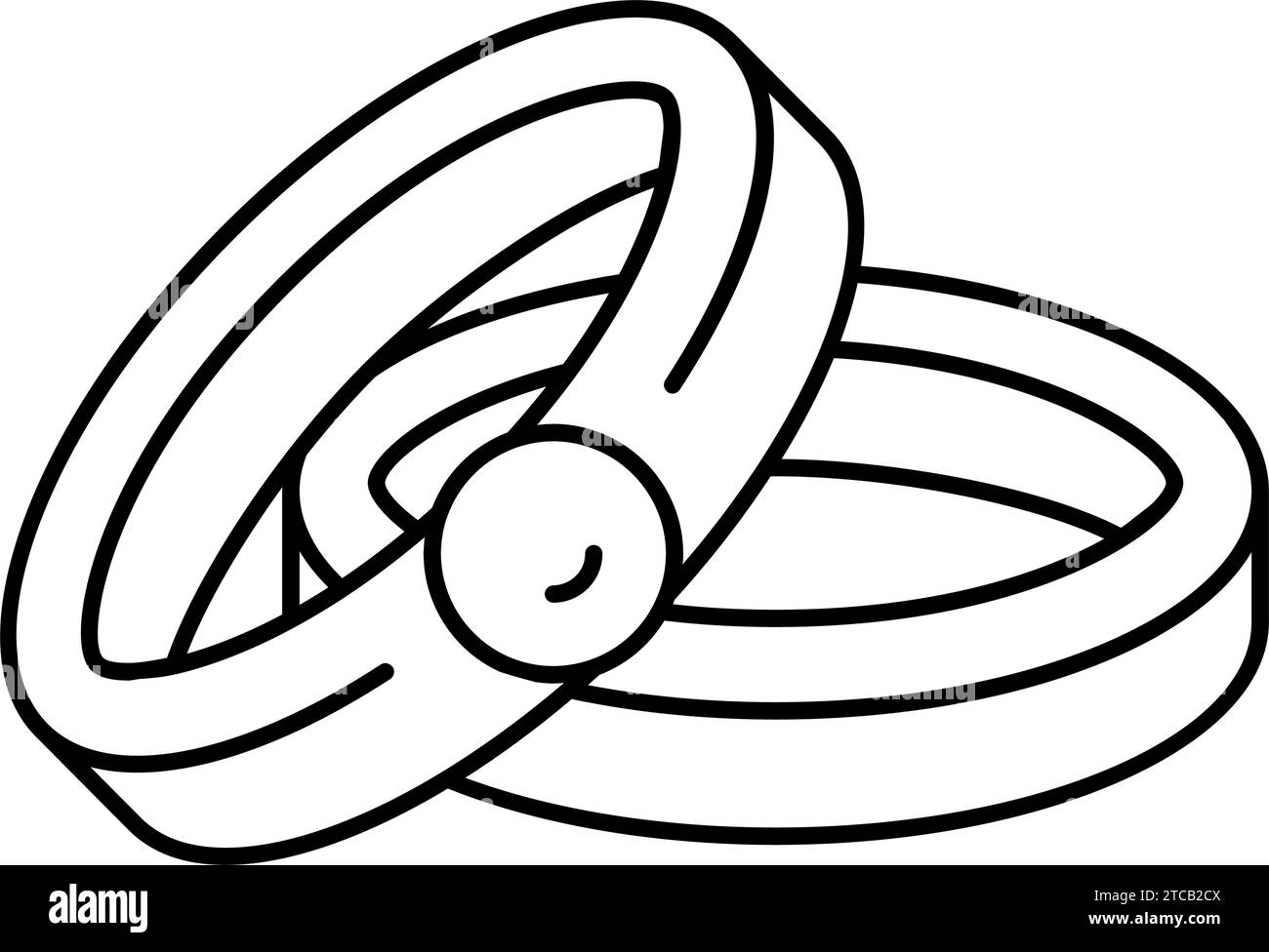 wedding rings love line icon vector illustration Stock Vector Image ...