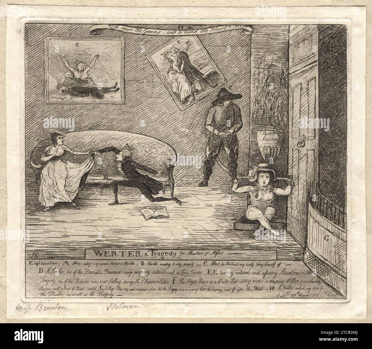 Werter a tragedy for masters and misses' (Anne Merry (née Brunton); Joseph George Holman) by Thomas Cornell. Stock Photo