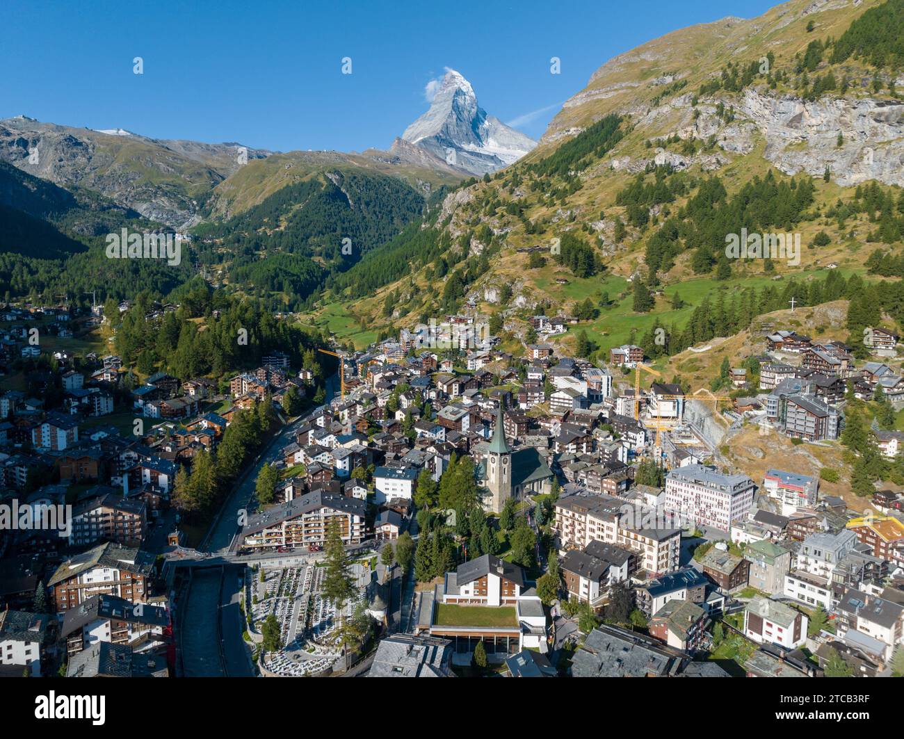 Aerial view of the matterhorn hi-res stock photography and images - Alamy