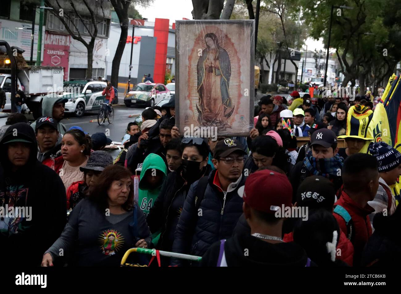 Mexico City, Mexico. 11th Dec, 2023. December 12, 2023, Mexico City, Mexico: Millions of parishioners visit the Basilica of Guadalupe to celebrate the Virgin of Guadalupe on the 492nd anniversary of her appearance on Cerro del Tepeyac in Mexico City. on December 12, 2023 in Mexico City, Mexico (Photo by Luis Barron/Eyepix Group/Sipa USA). Credit: Sipa USA/Alamy Live News Stock Photo
