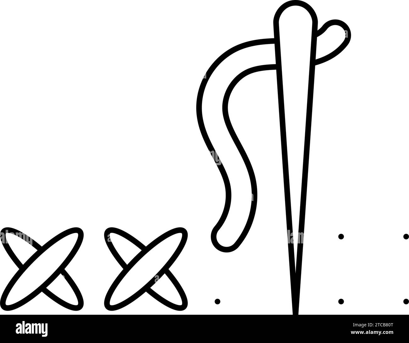 stitch guide embroidery hobby line icon vector illustration Stock ...