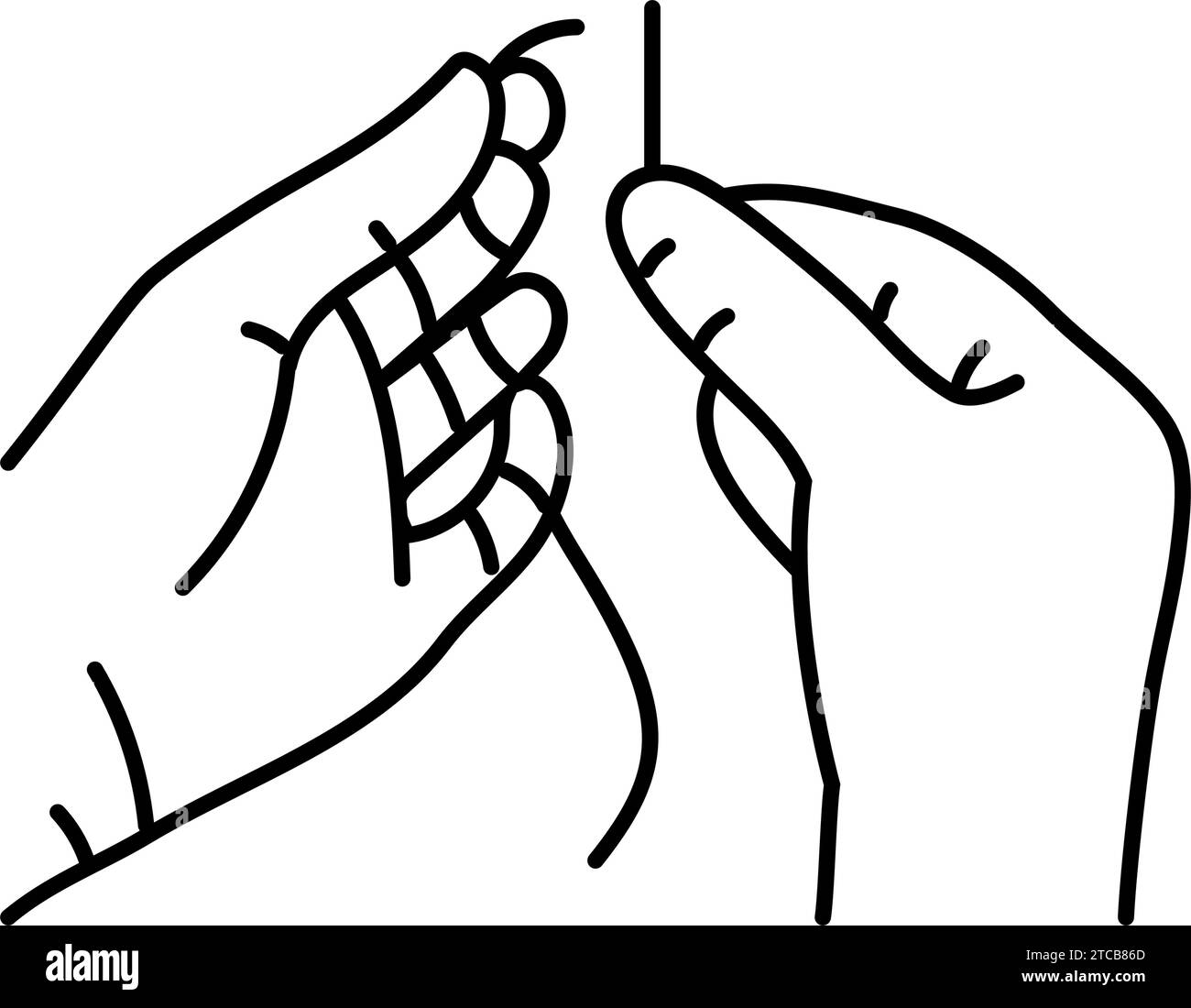 insert thread into needle line icon vector illustration Stock Vector ...