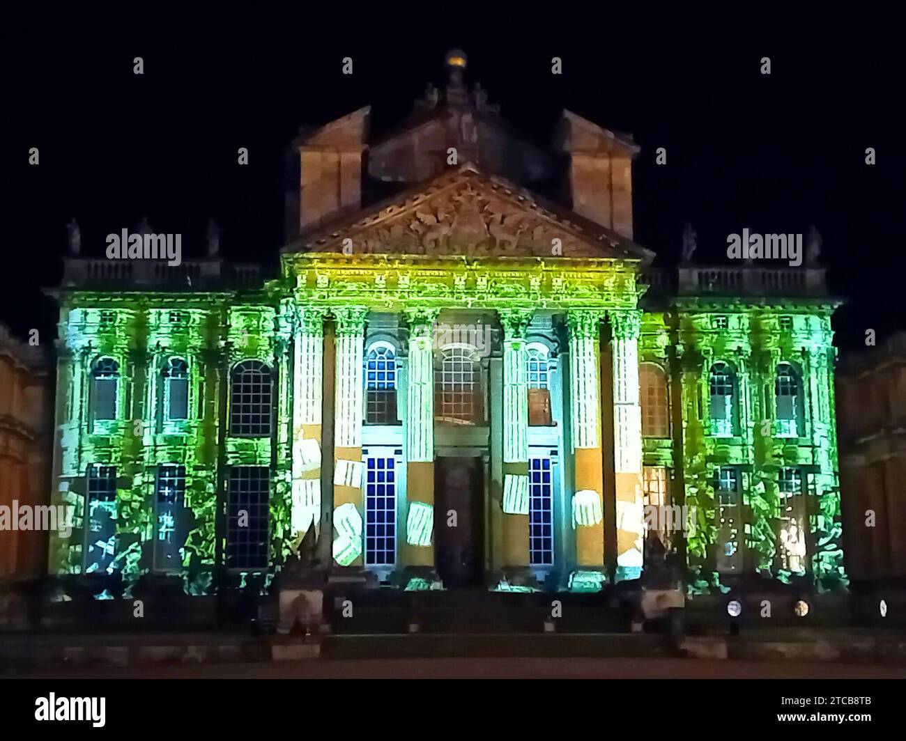 Christmas at Blenheim Palace illuminated light trail 2023 Stock Photo Alamy