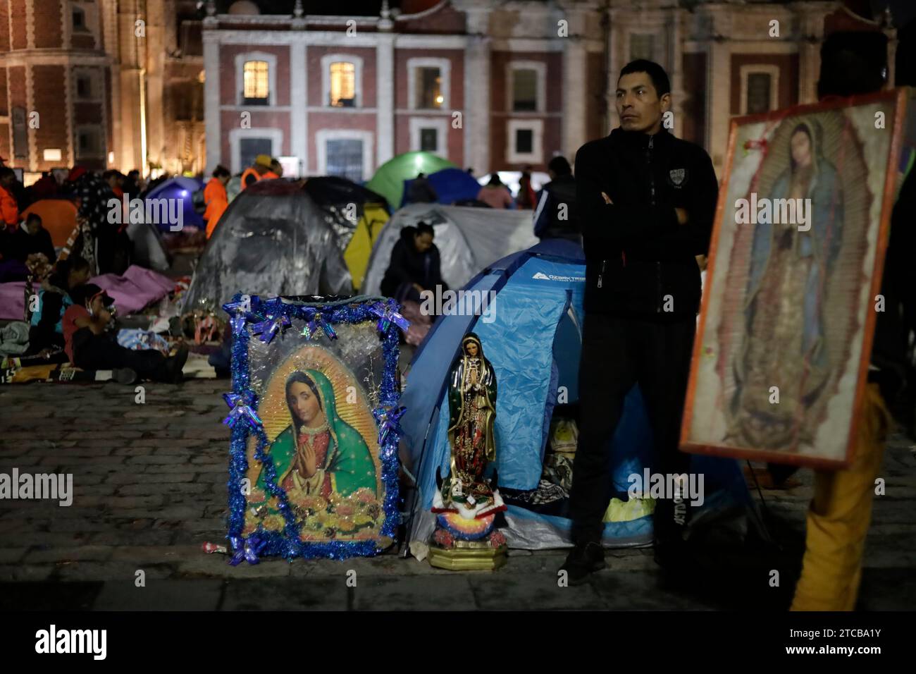 Mexico City, Mexico. 11th Dec, 2023. December 12, 2023, Mexico City, Mexico: Millions of parishioners visit the Basilica of Guadalupe to celebrate the Virgin of Guadalupe on the 492nd anniversary of her appearance on Cerro del Tepeyac in Mexico City. on December 12, 2023 in Mexico City, Mexico (Photo by Luis Barron/Eyepix Group/Sipa USA). Credit: Sipa USA/Alamy Live News Stock Photo