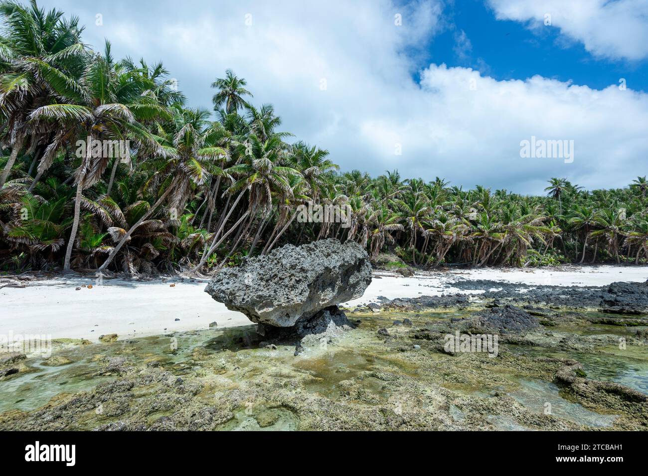 Scenic view of Dolly Beach, a popular deserted exotic sandy beach on Christmas Island, Australiab Stock Photo