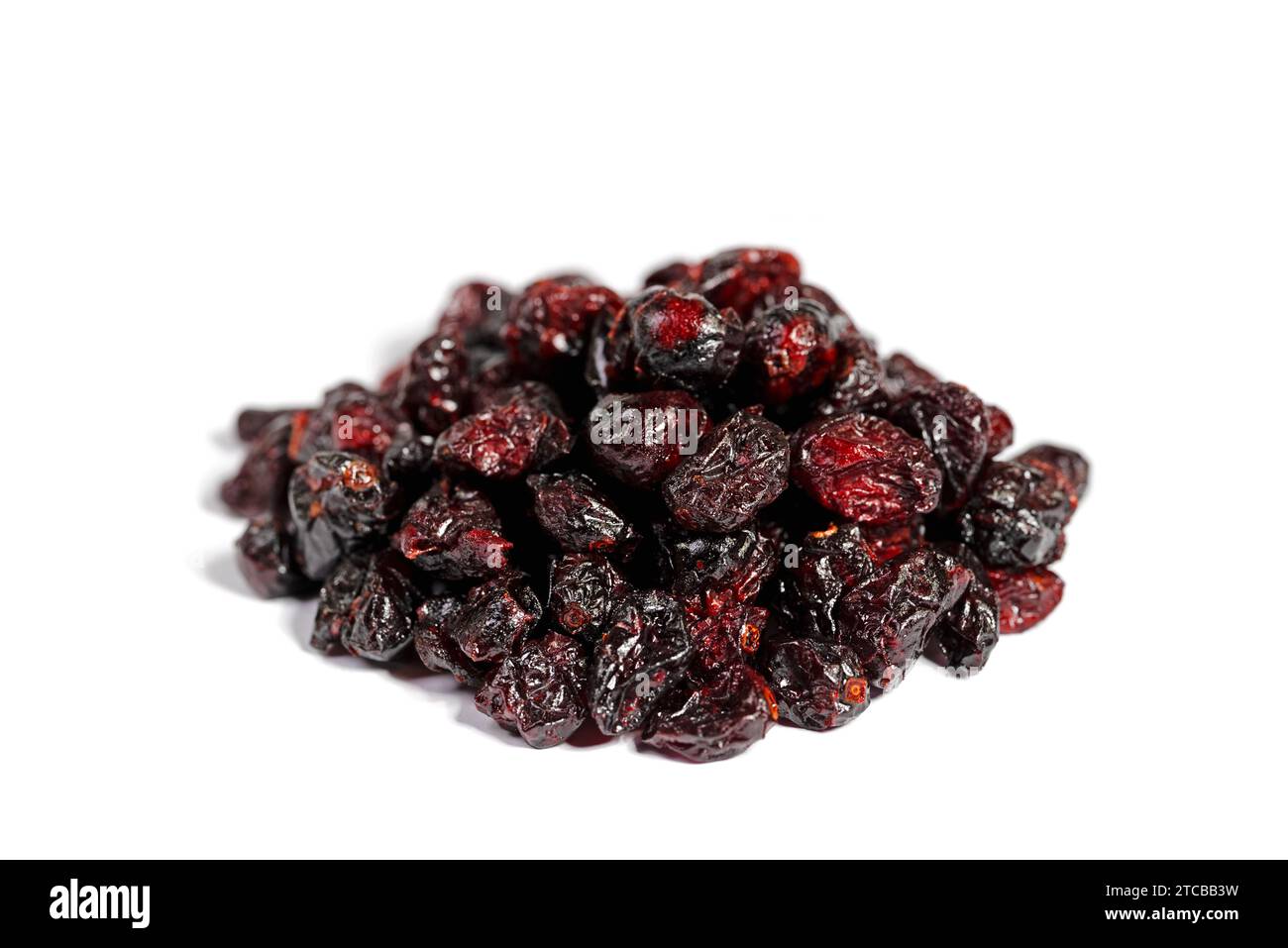 Dried cranberries against a white background Stock Photo